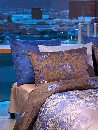 CHRISTIAN FISCHBACHER | Satin-Deckenbezug BLUE HOUR 140x200cm Blau/Kupfer | 